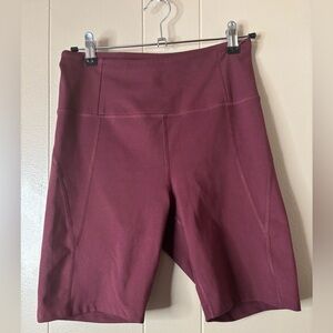 Girlfriend Collective High Waisted Bike Shorts Size Medium Burgundy Gym Workout